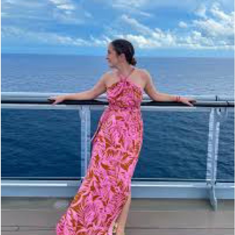 Forever 21 Pink and Orange Floral Maxi Dress